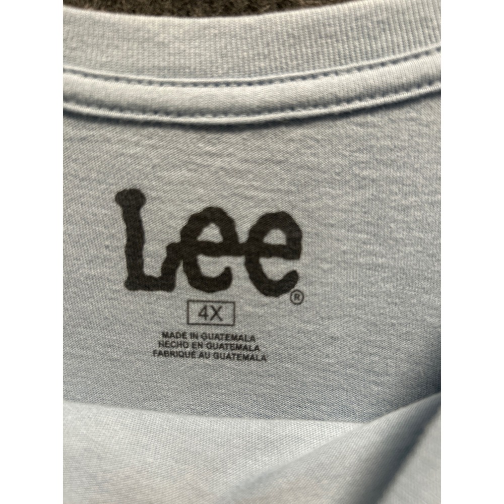 Lee Jeans 1889 Graphic T-Shirt Light Blue Cotton Crewneck Womens 4X New - Picture 4 of 8